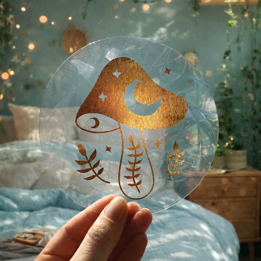 Champignon 🌈 Suncatcher Sticker 🌈 Autocollant Magique Attrape-Soleil