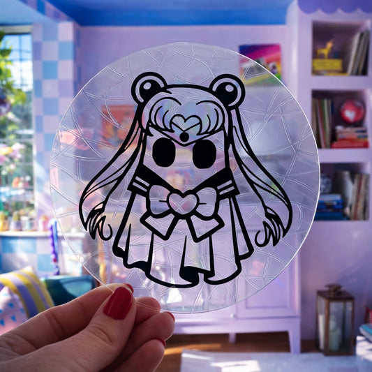 Fantômette Sailor Moon 🌈 Suncatcher Sticker 🌈 Autocollant Magique Attrape-Soleil