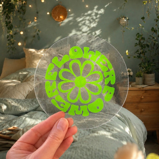 Flower Power 🌈 Suncatcher Sticker 🌈 Autocollant Magique Attrape-Soleil