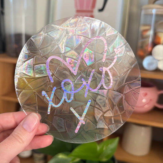 Coeur XOXO🌈 Suncatcher Sticker 🌈 Autocollant Magique Attrape-Soleil