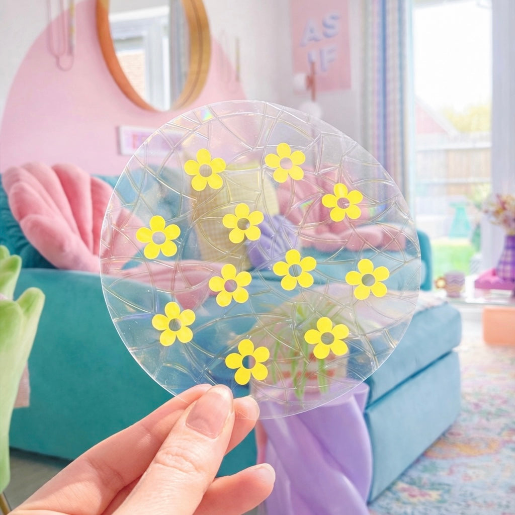 Mini Fleurs 🌈  Suncatcher Sticker 🌈 Autocollant Magique Attrape-Soleil