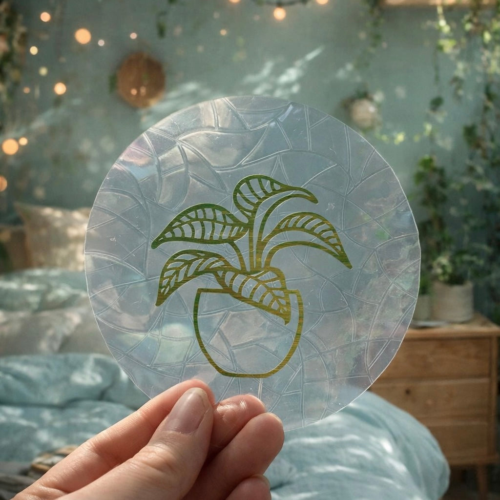 Plante en Pot 🌈 Suncatcher Sticker 🌈 Autocollant Magique Attrape-Soleil