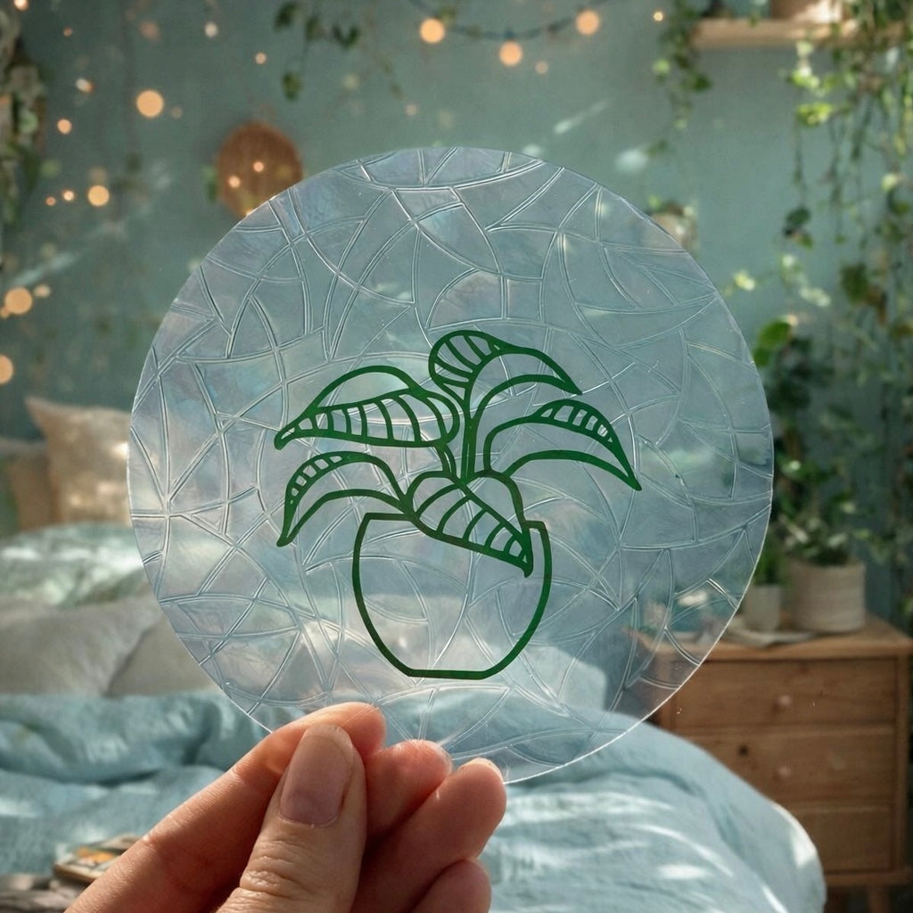 Plante en Pot 🌈 Suncatcher Sticker 🌈 Autocollant Magique Attrape-Soleil