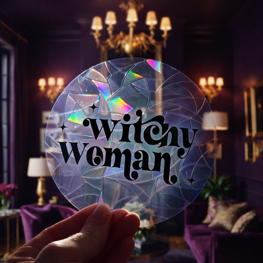 Witchy Woman 🌈 Suncatcher Sticker 🌈 Autocollant Magique Attrape-Soleil