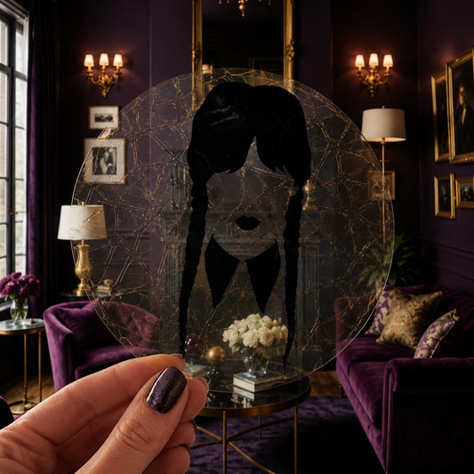 Mercredi Addams 🌈 Suncatcher Sticker 🌈 Autocollant Magique Attrape-Soleil
