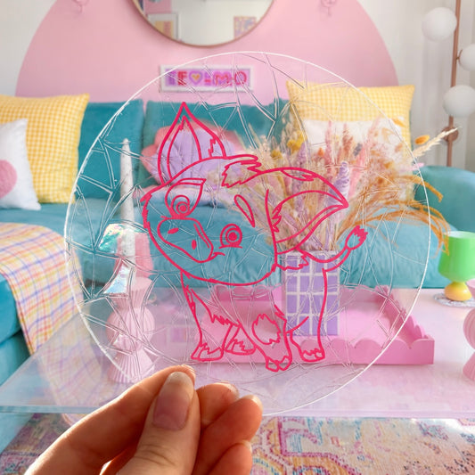 Cochon Pua 🌈 Suncatcher Sticker 🌈 Autocollant Magique Attrape-Soleil