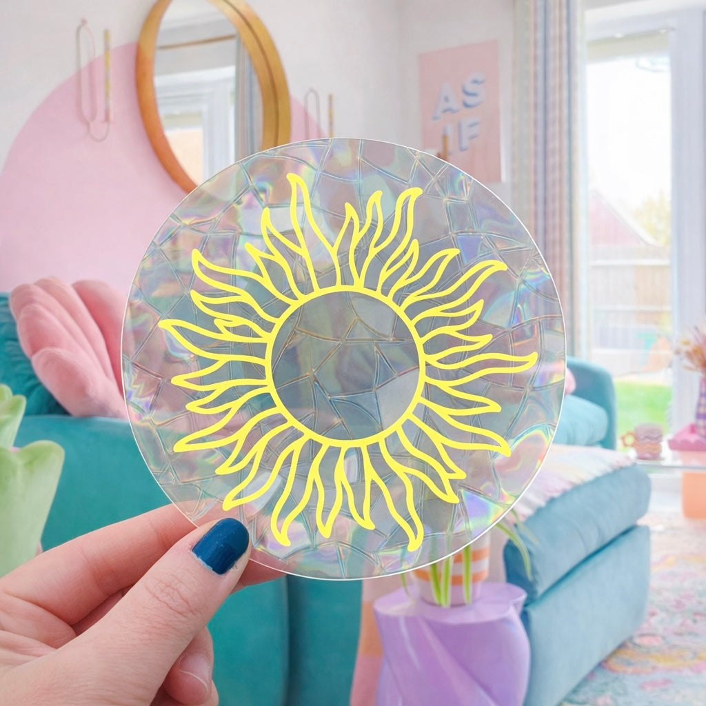 Soleil  🌈 Suncatcher Sticker 🌈 Autocollant Magique Attrape-Soleil
