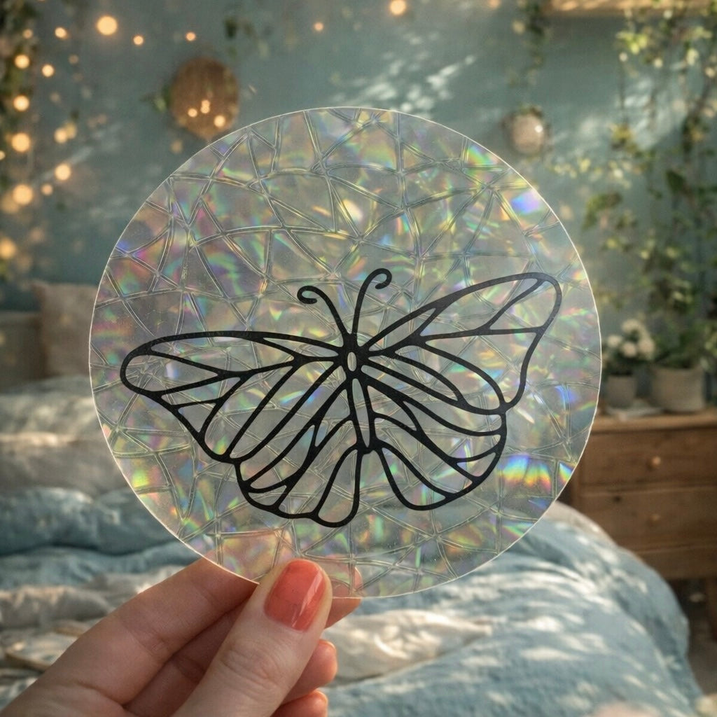 Papillon simple 🌈 Suncatcher Sticker 🌈 Autocollant Magique Attrape-Soleil