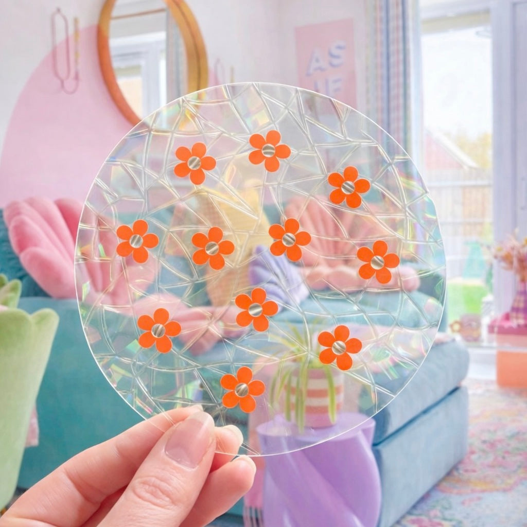 Mini Fleurs 🌈  Suncatcher Sticker 🌈 Autocollant Magique Attrape-Soleil