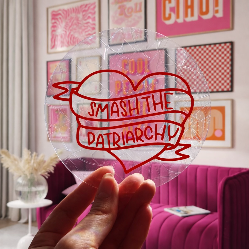 Smash the patriarchy 🌈 Suncatcher Sticker 🌈 Autocollant Magique Attrape-Soleil