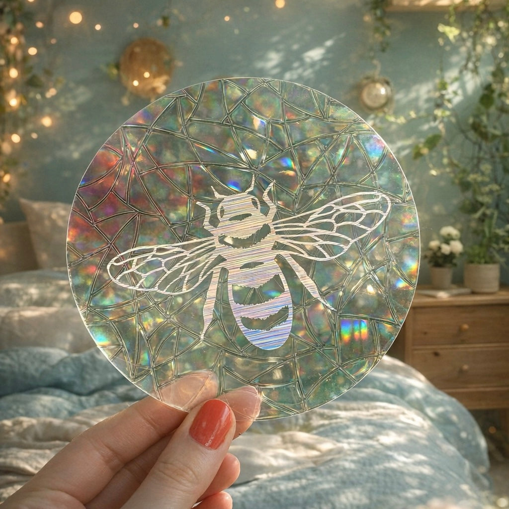 Abeille 🌈 Suncatcher Sticker 🌈 Autocollant Magique Attrape-Soleil