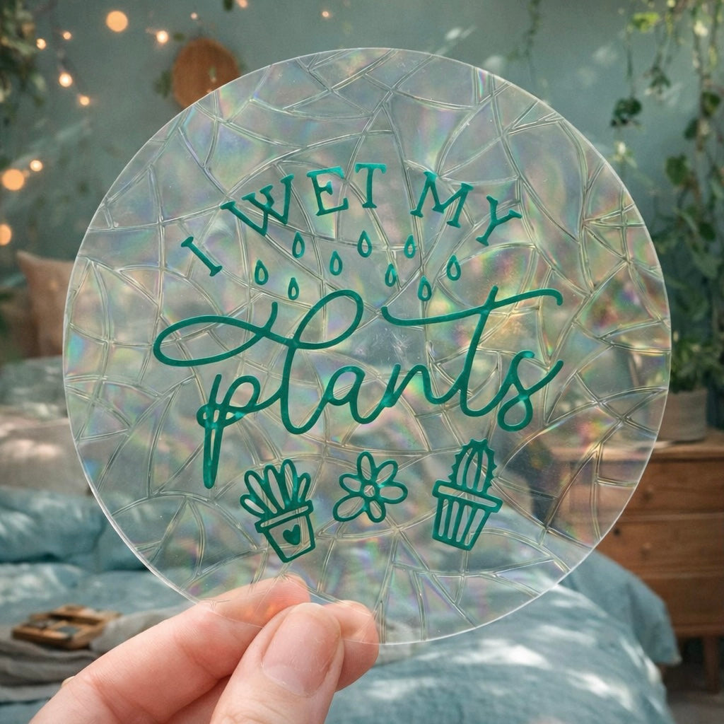 I wet my plants 🌈 Suncatcher Sticker 🌈 Autocollant Magique Attrape-Soleil