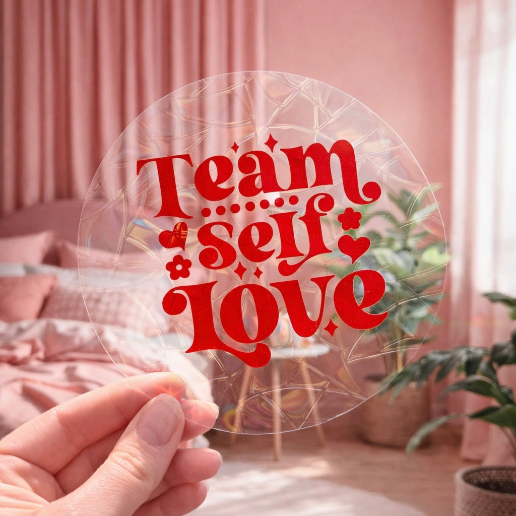 Team self love 🌈 Suncatcher Sticker 🌈 Autocollant Magique Attrape-Soleil