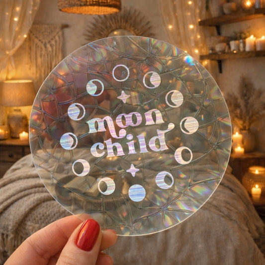 Phase de lune moon child 🌈 Suncatcher Sticker 🌈 Autocollant Magique Attrape-Soleil