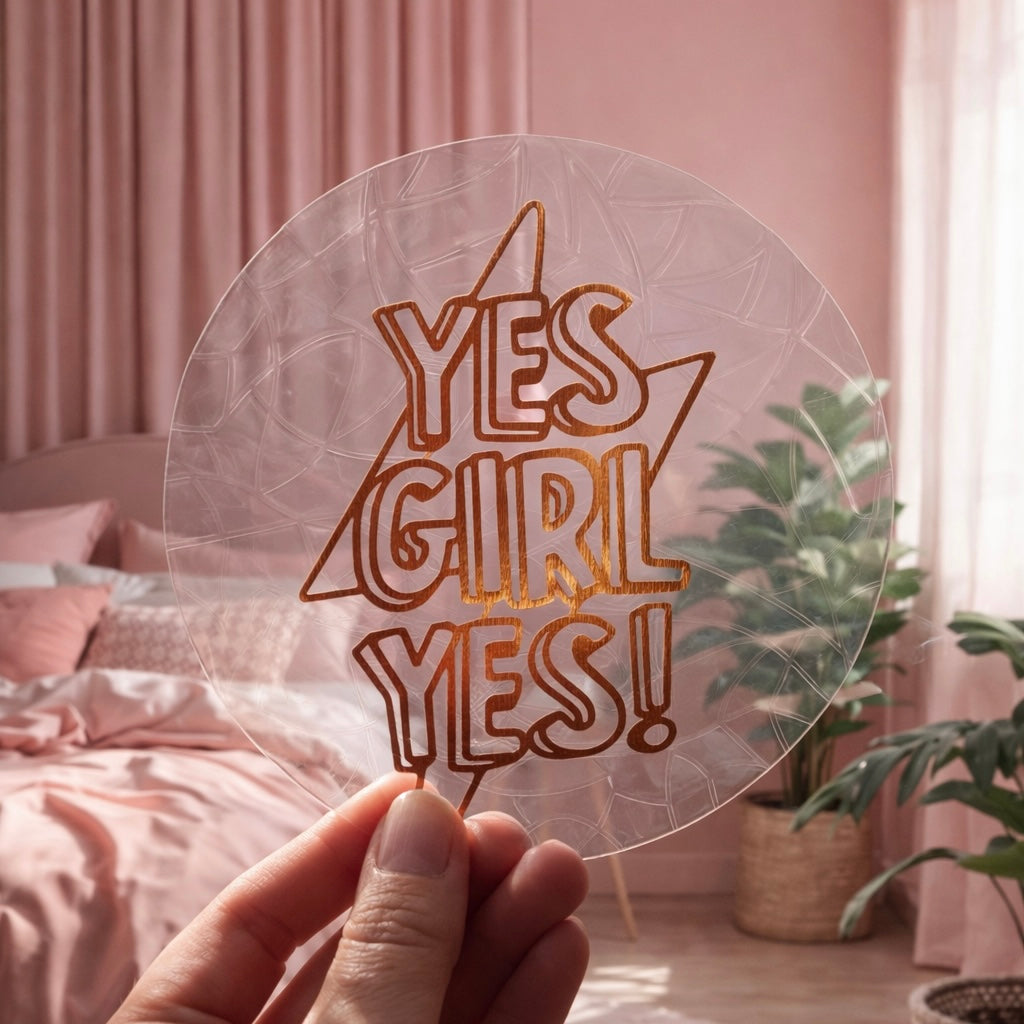 Yes girl yes 🌈 Suncatcher Sticker 🌈 Autocollant Magique Attrape-Soleil