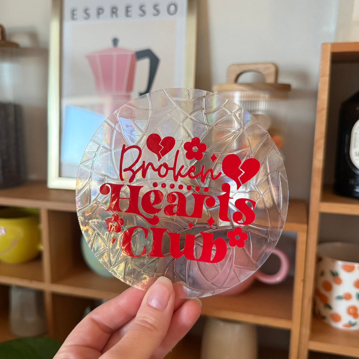 Broken Hearts Club 🌈 Suncatcher Sticker 🌈 Autocollant Magique Attrape-Soleil