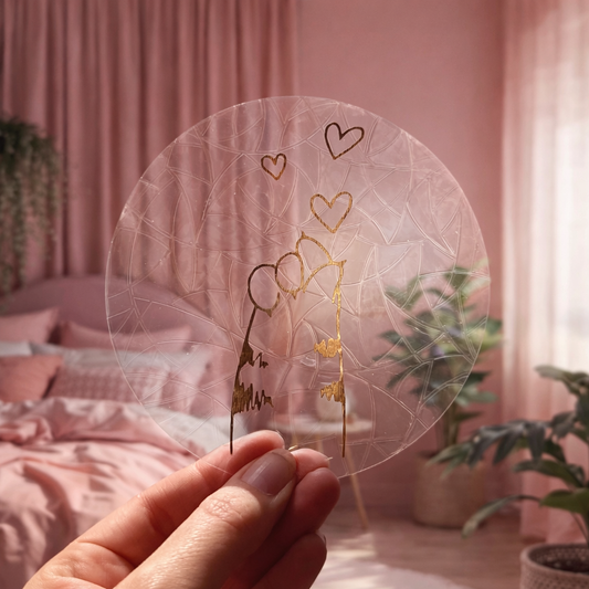 Patte de Chat et Cœurs 🌈 Suncatcher Sticker 🌈 Autocollant Magique Attrape-Soleil