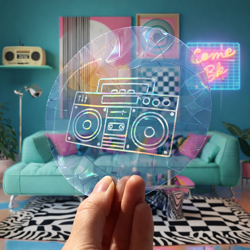 Radio Rétro 🌈 Suncatcher Sticker 🌈 Autocollant Magique Attrape-Soleil