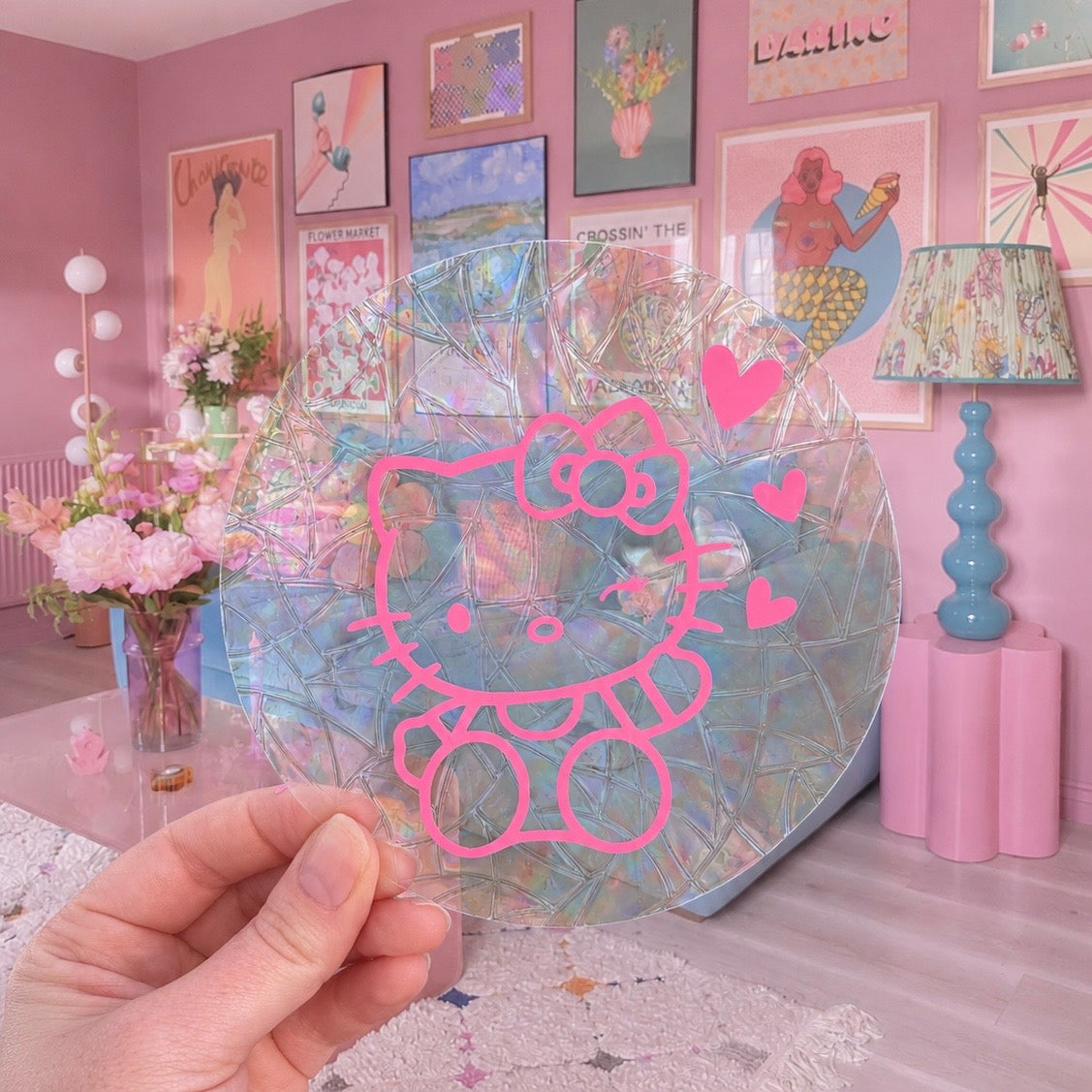 Hello Kitty 🌈 Suncatcher Sticker 🌈 Autocollant Magique Attrape-Soleil