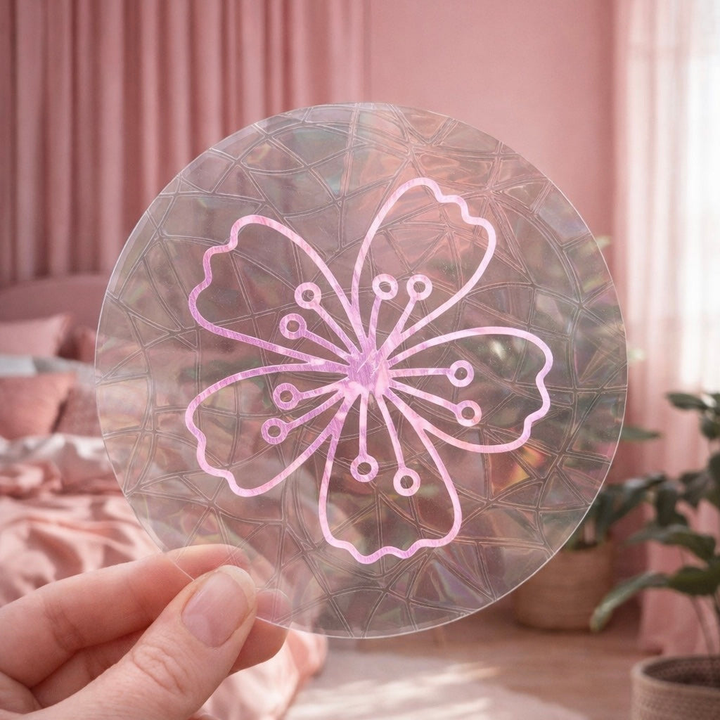 Fleur de Cerisier 🌈 Suncatcher Sticker 🌈 Autocollant Magique Attrape-Soleil