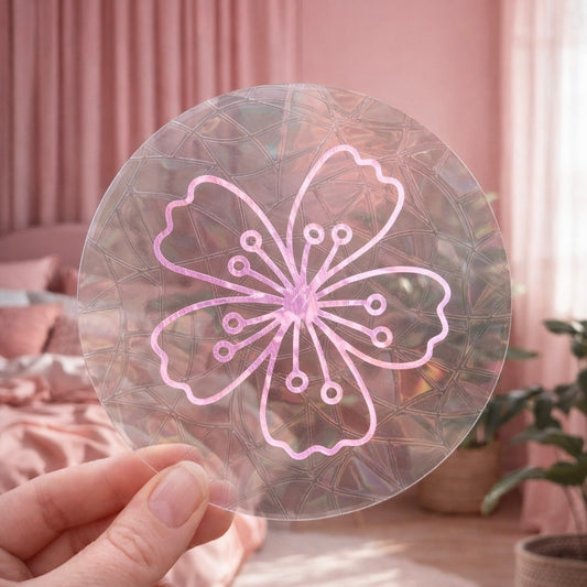 Fleur de Cerisier 🌈 Suncatcher Sticker 🌈 Autocollant Magique Attrape-Soleil