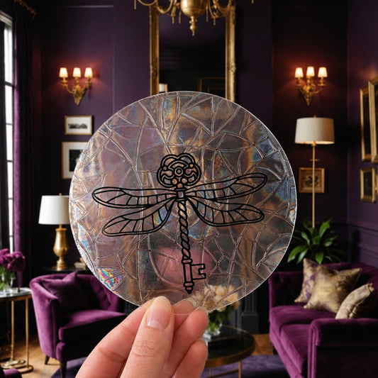 Clé Ailée 🌈 Suncatcher Sticker 🌈 Autocollant Magique Attrape-Soleil