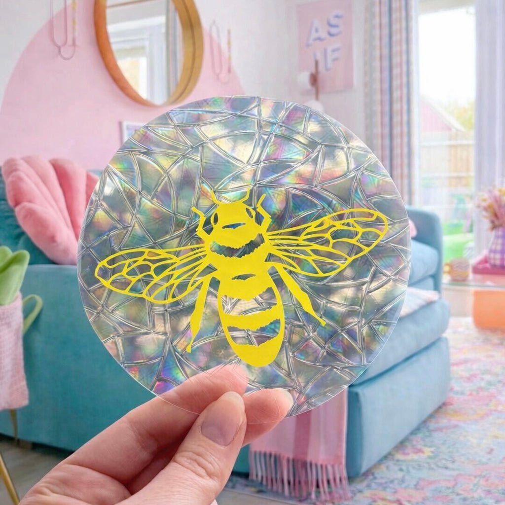 Abeille 🌈 Suncatcher Sticker 🌈 Autocollant Magique Attrape-Soleil