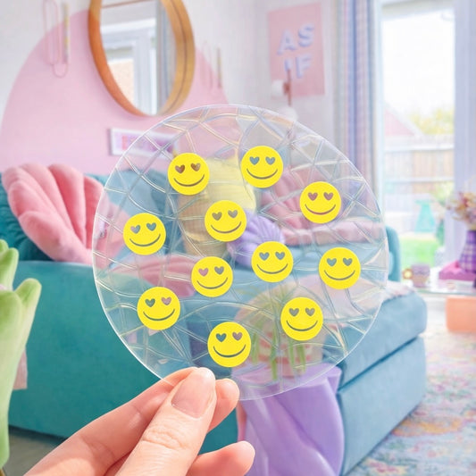 Mini Smileys 🌈Suncatcher Sticker 🌈 Autocollant Magique Attrape-Soleil