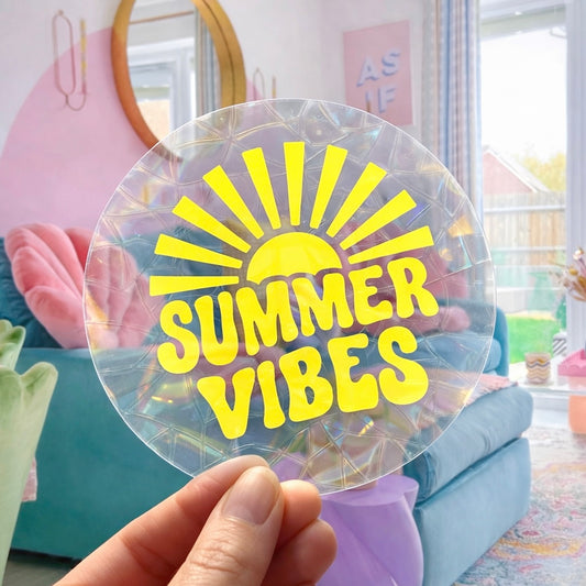 Summer vibes 🌈 Suncatcher Sticker 🌈 Autocollant Magique Attrape-Soleil