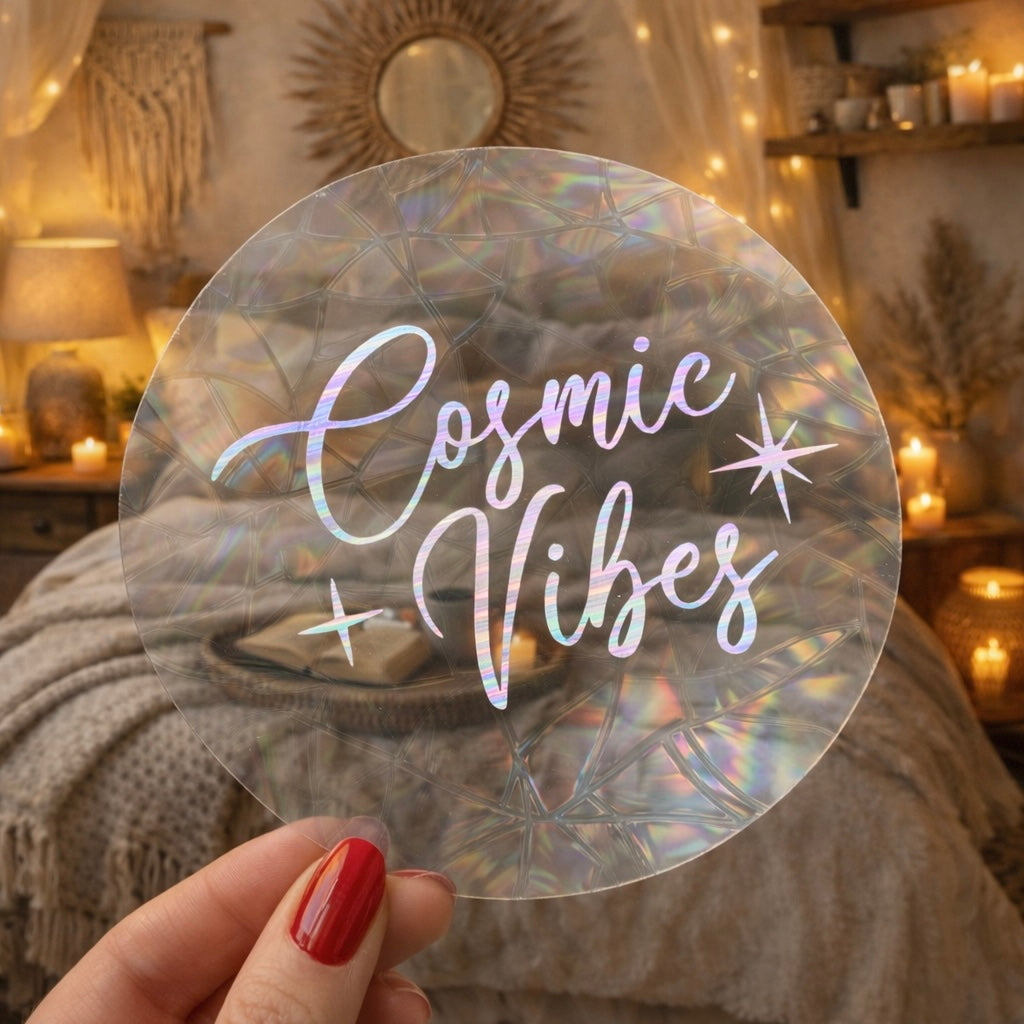 Cosmic vibes 🌈 Suncatcher Sticker 🌈 Autocollant Magique Attrape-Soleil