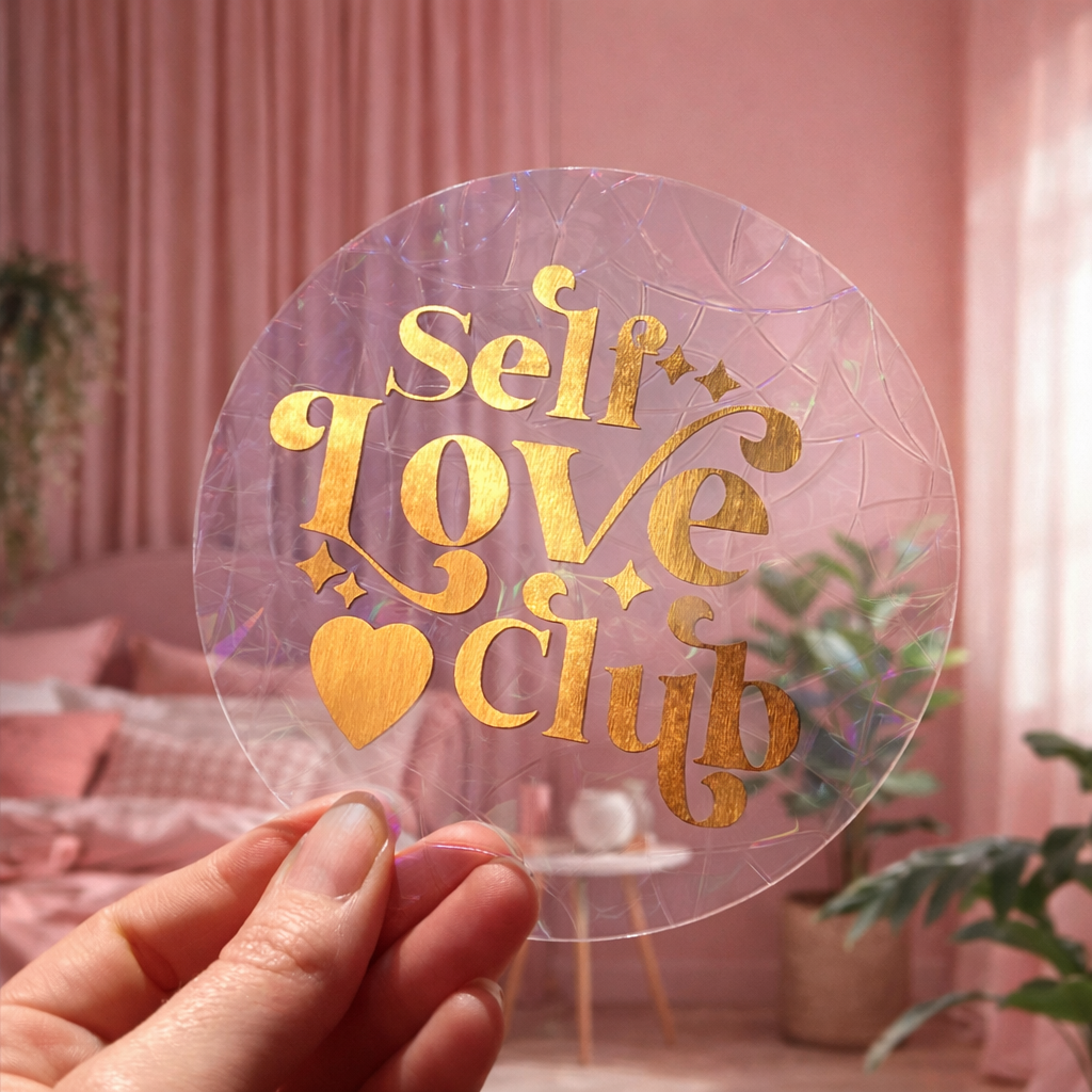 Self love club 🌈 Suncatcher Sticker 🌈 Autocollant Magique Attrape-Soleil