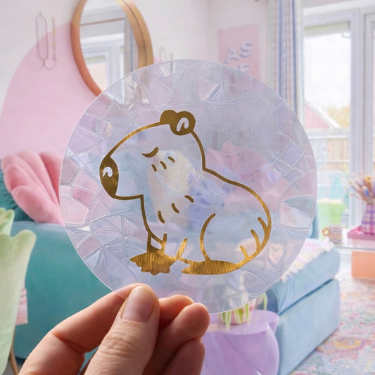 Capybara 🌈 Suncatcher Sticker 🌈 Autocollant Magique Attrape-Soleil