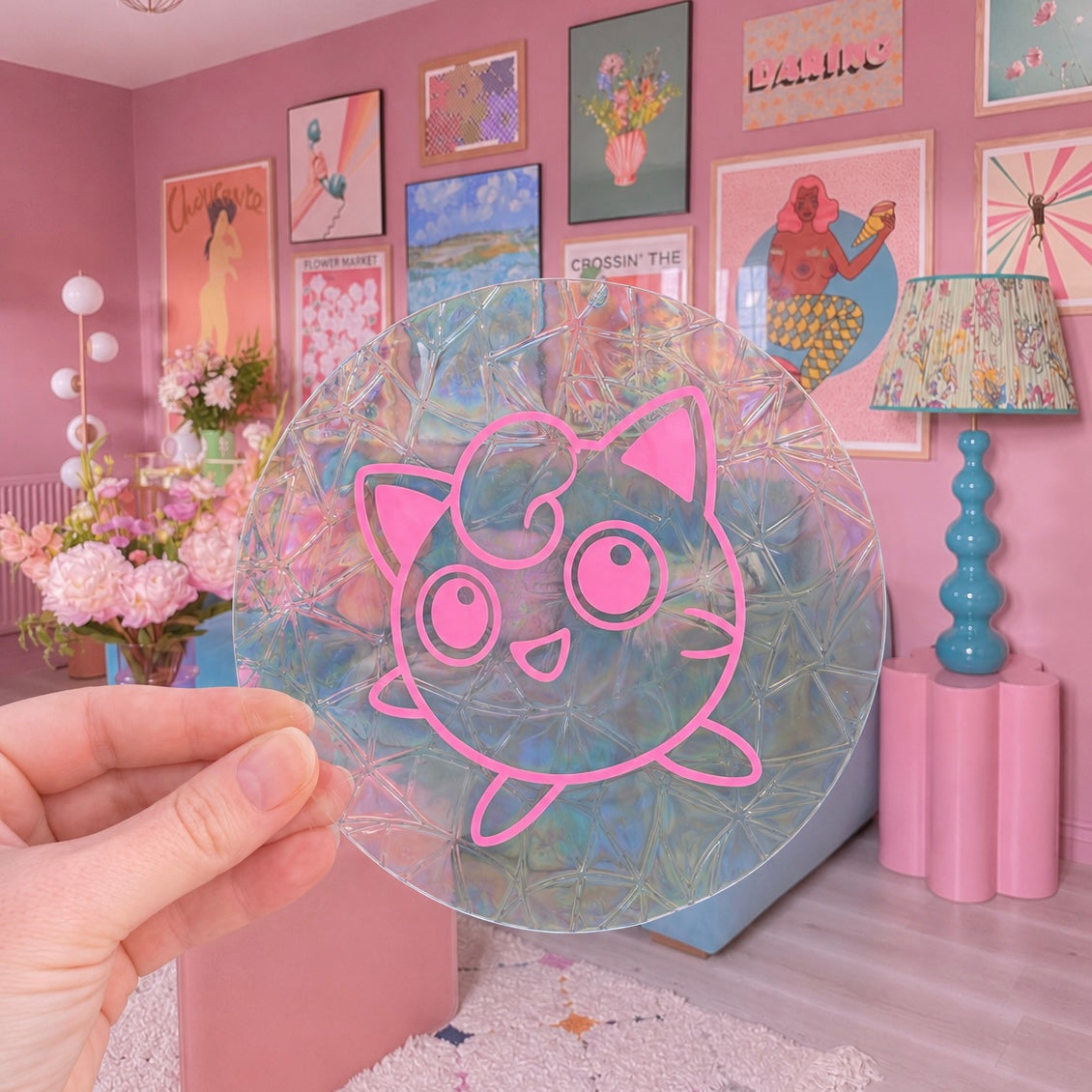 Pokémon Rondoudou 🌈 Suncatcher Sticker 🌈 Autocollant Magique Attrape-Soleil