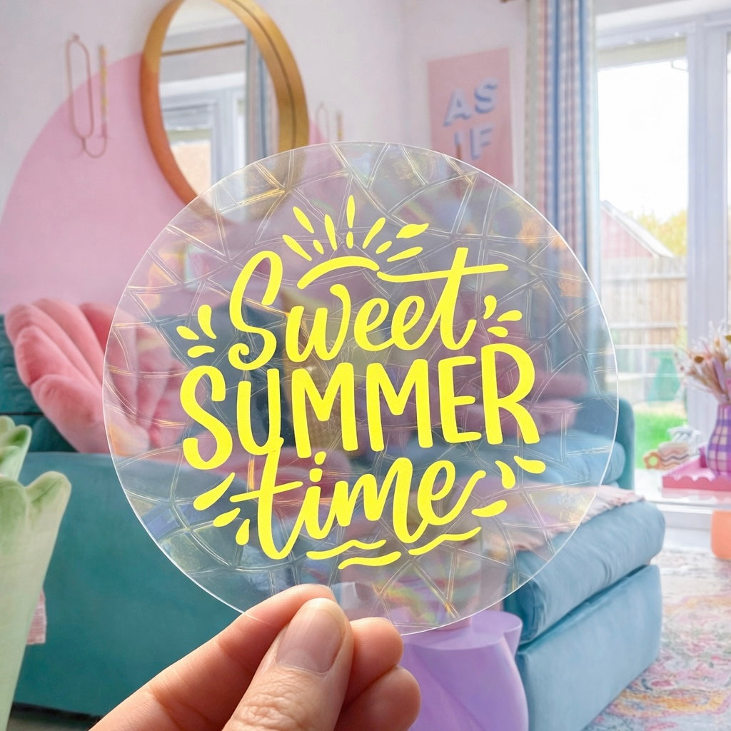 Sweet summer time 🌈 Suncatcher Sticker 🌈 Autocollant Magique Attrape-Soleil