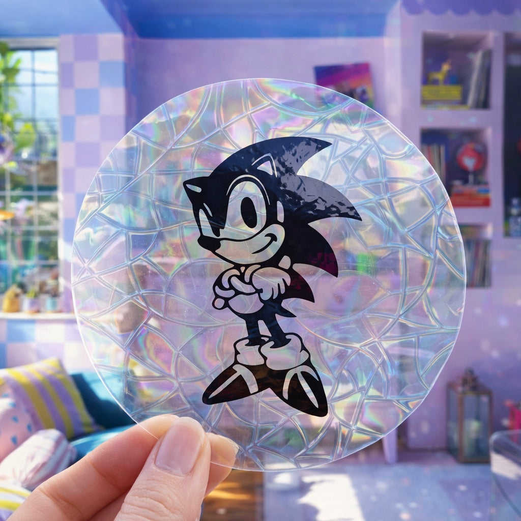 Sonic 🌈 Suncatcher Sticker 🌈 Autocollant Magique Attrape-Soleil