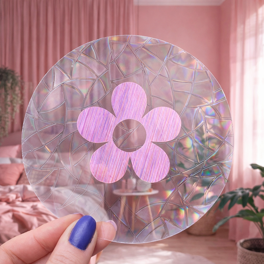 Fleur 🌈 Suncatcher Sticker 🌈 Autocollant Magique Attrape-Soleil