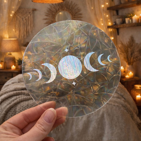 Phase lunaire 🌈 Suncatcher Sticker 🌈 Autocollant Magique Attrape-Soleil