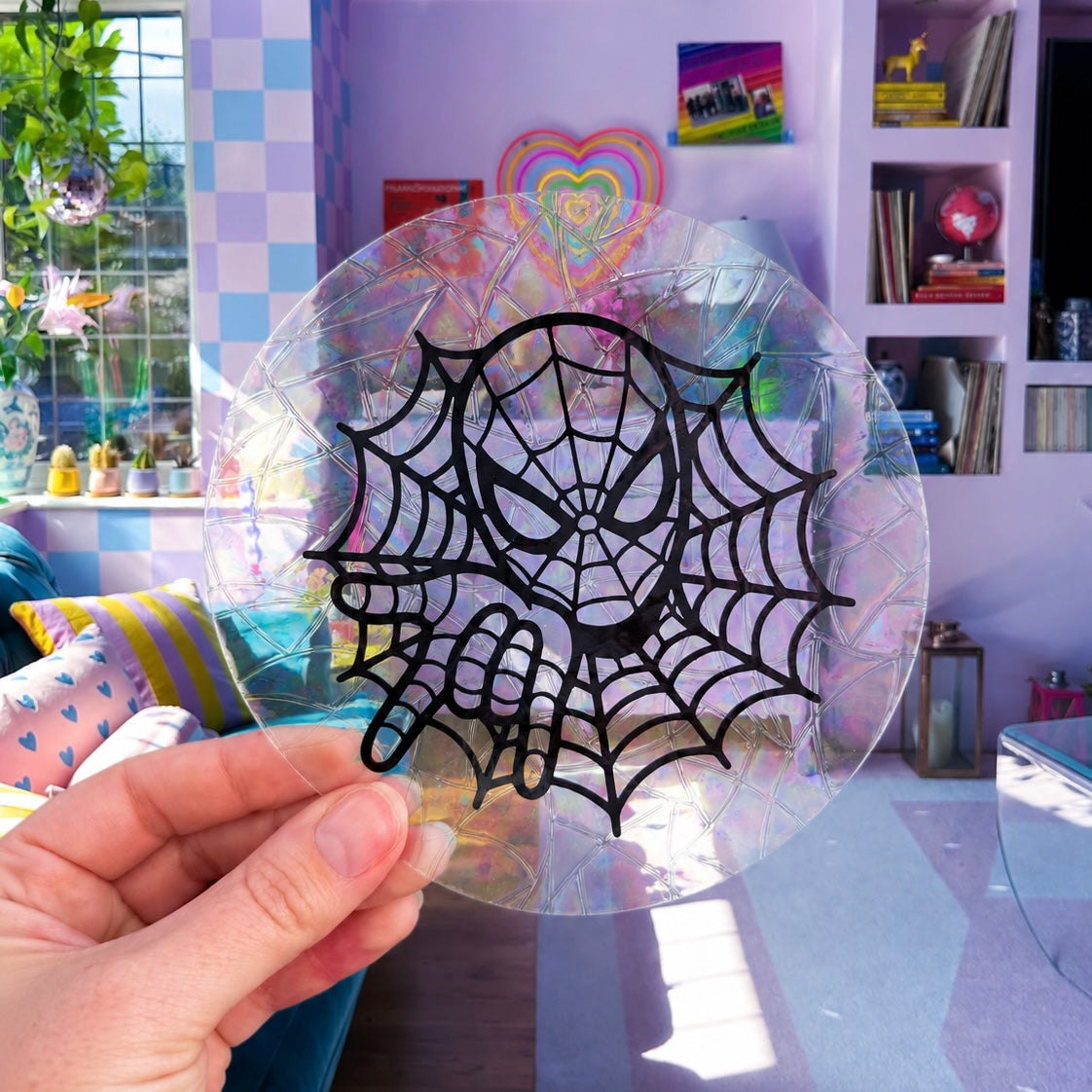 Spiderman 🌈 Suncatcher Sticker 🌈 Autocollant Magique Attrape-Soleil