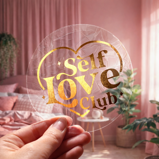 Self love club coeur🌈 Suncatcher Sticker 🌈 Autocollant Magique Attrape-Soleil