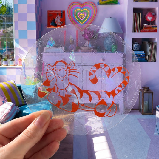 Tigrou 🌈 Suncatcher Sticker 🌈 Autocollant Magique Attrape-Soleil